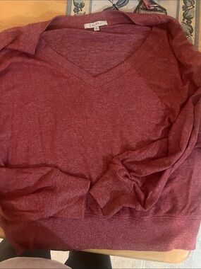 Z Supply Women's V-Neck Sweater - Heathered Wine- small